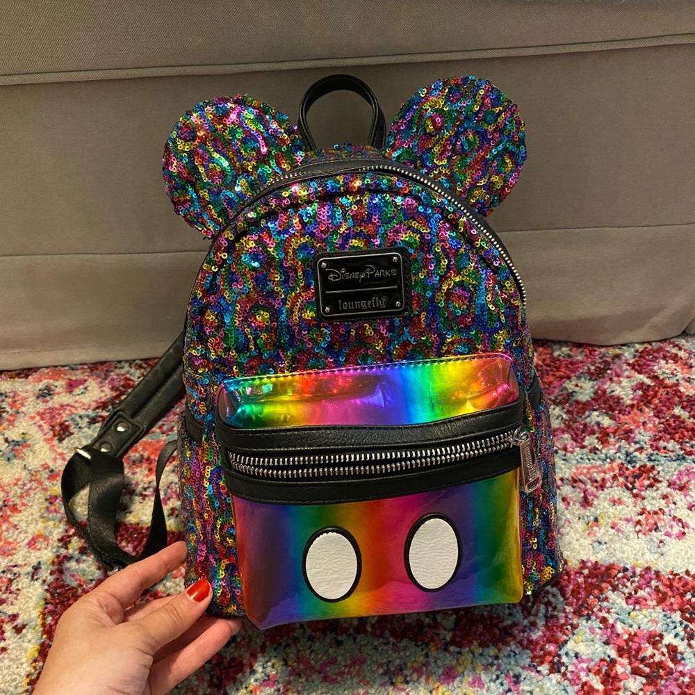 Loungefly Disney rainbow sequins backpack